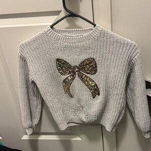 H&M Gray Sweater with Sequin Bow
